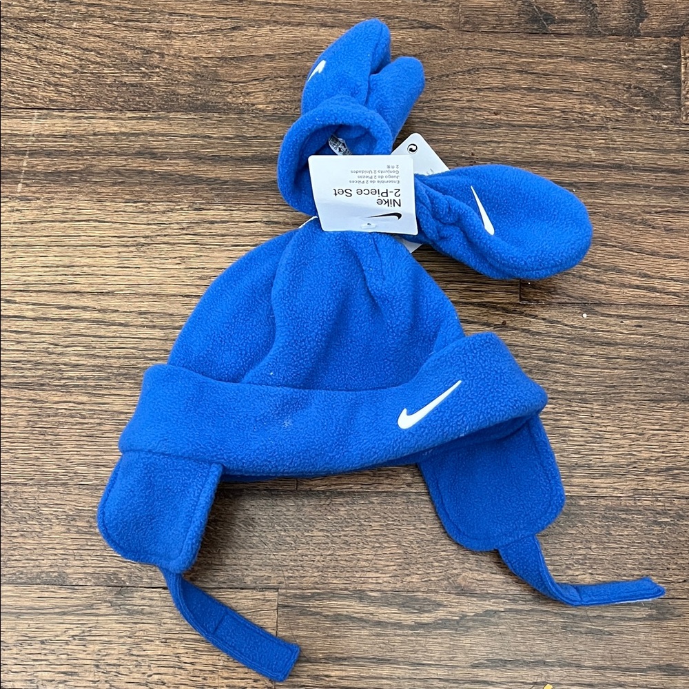 Nike Kids Blue Fleece Hat with Fun Ear Design